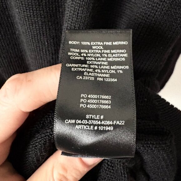 Aritzia Wilfred Merino Wool Endless Crew Neck Sweater Black Size Small - Picture 10 of 10